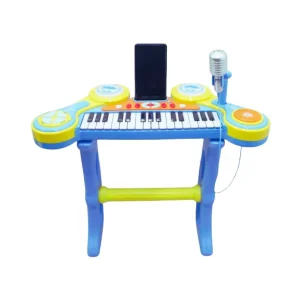 Piano Infantil con Micrófono, Silla, Luces, Sonidos Y Conexión MP3