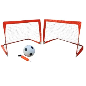 Set de Cancha Grande de Fútbol Infantil con Balón e Inflador Potería para Niños