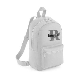 Mochila Infantil Personalizada Inicial Gris
