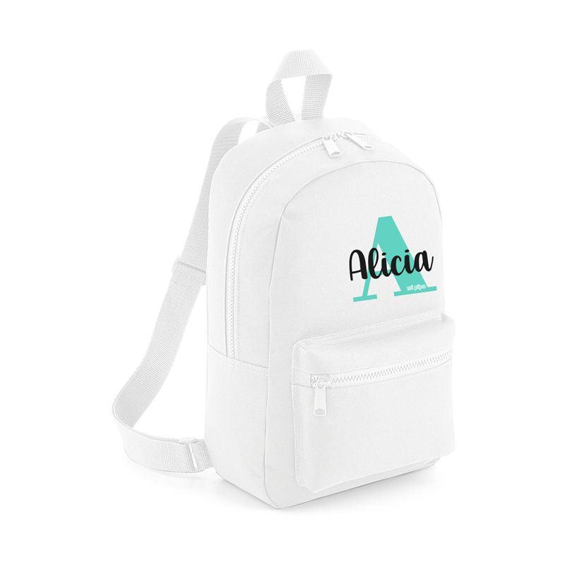 Mochila Infantil Personalizada Inicial Menta