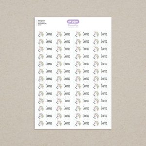 52 Etiquetas termoadhesivas Ropa Unicornio